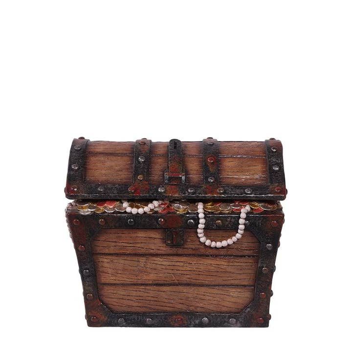 LM Treasures - Wholesale Decorative Box - Small Pirate Treasure Chest Statue
