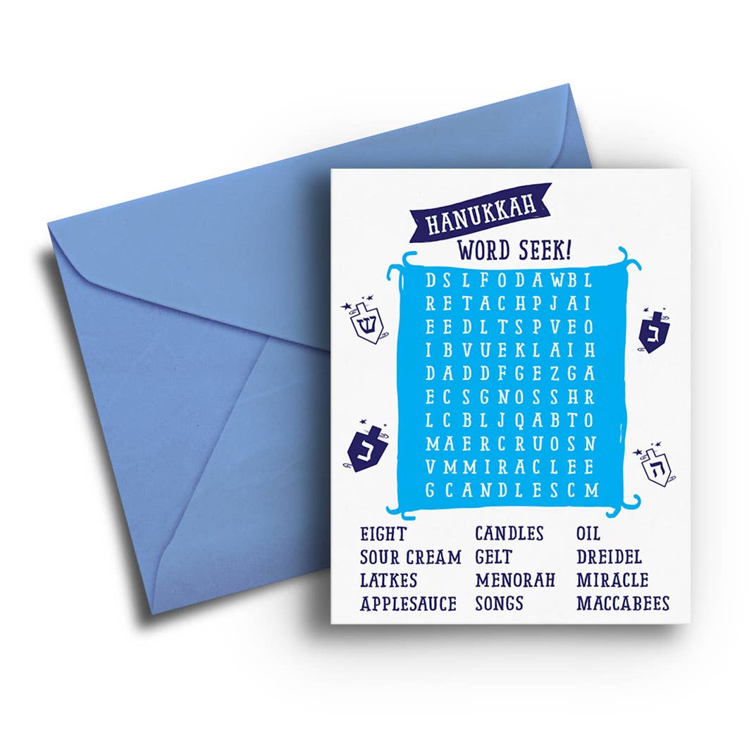 Fresh Frances - Wholesale Hanukkah Card - Word Seek Hanukkah Card0