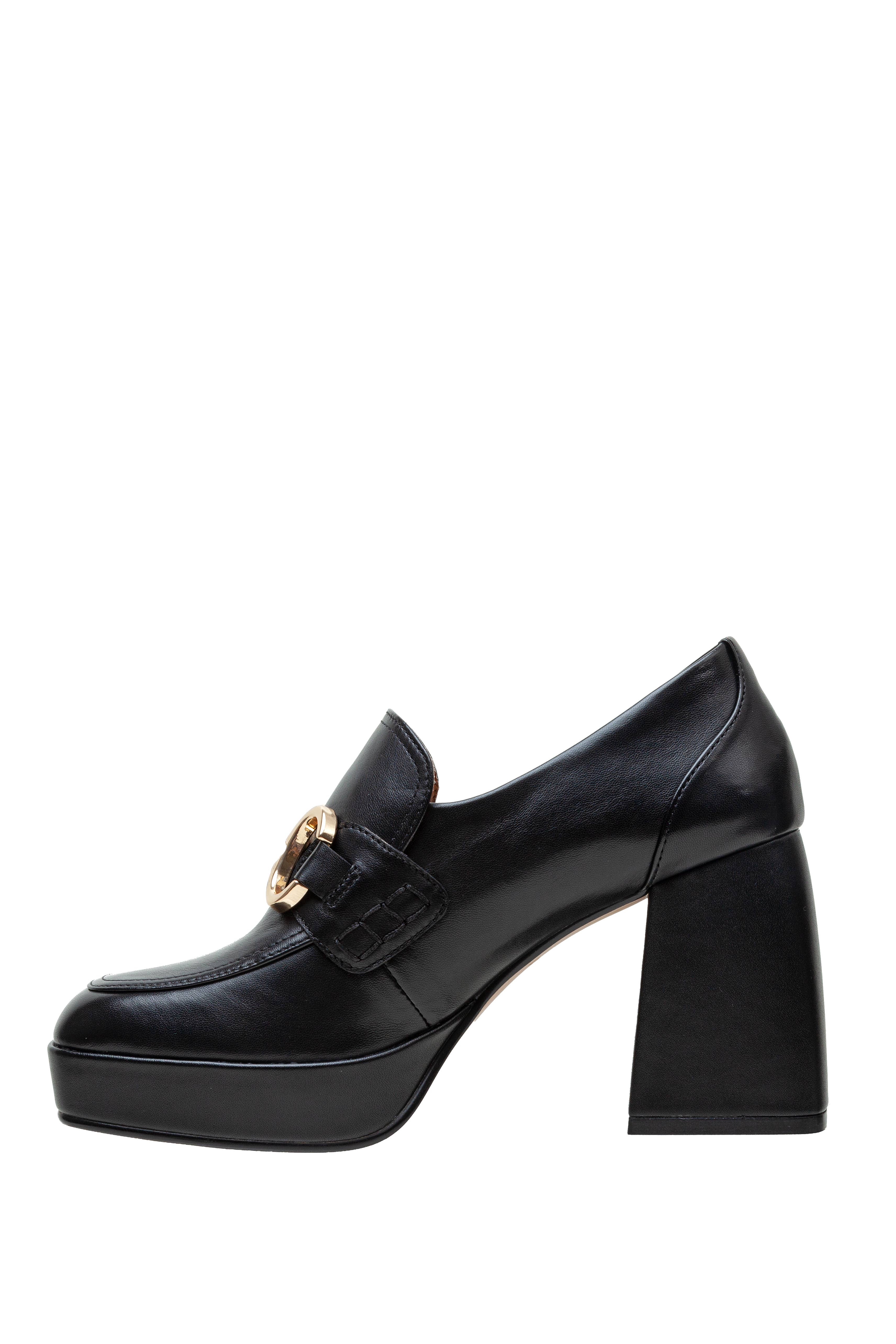 SCHWARZES LEDER NOW Plateau-Loafer mit Blockabsatz für Herren für den Großhandel auf Faire4