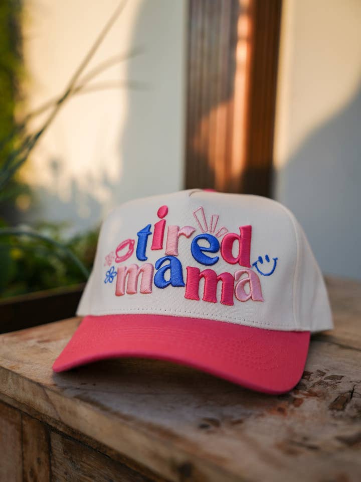 TIRED MAMA CANVAS CAP for wholesale by Summer Tees