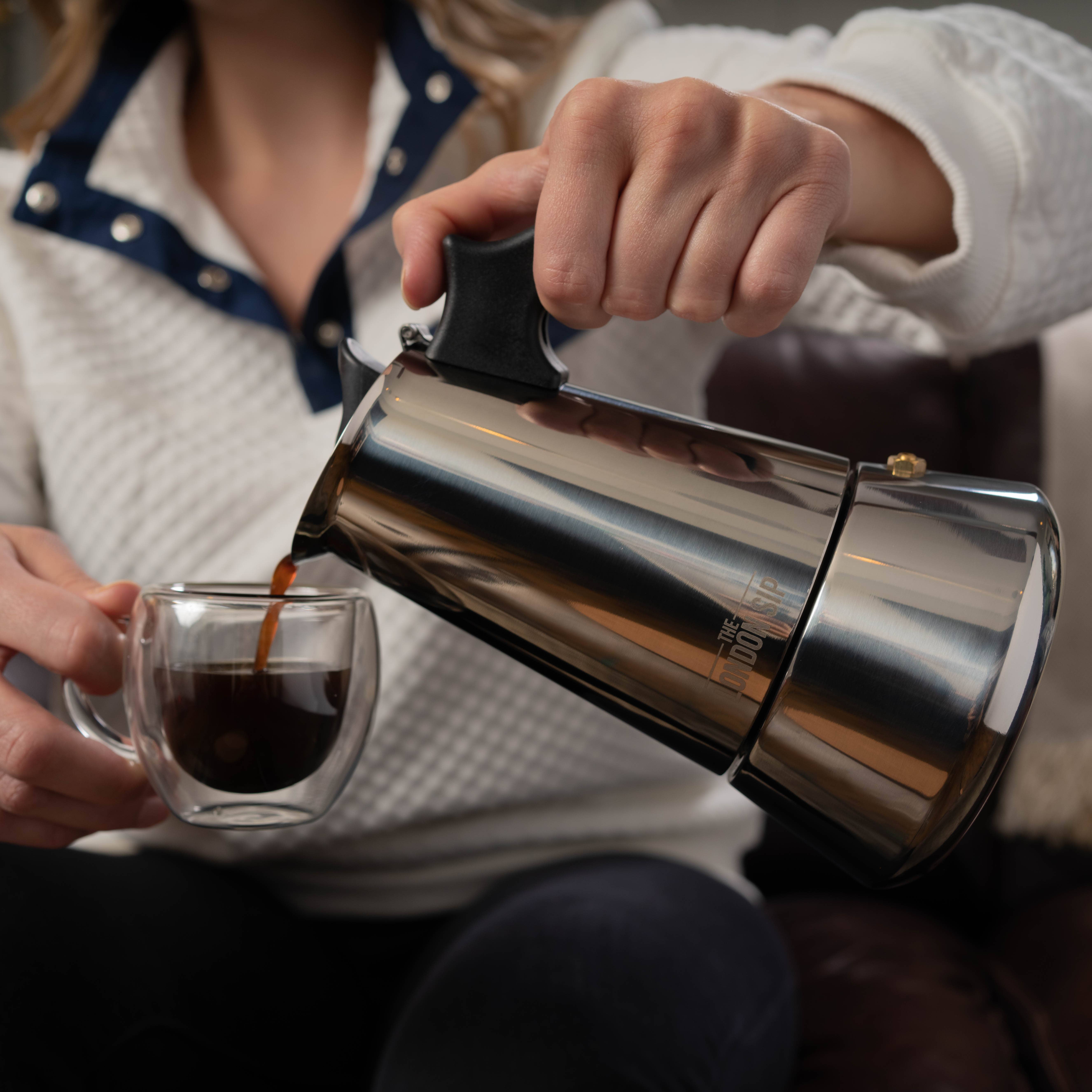 Kitchen Supply - Wholesale Espresso Maker - London Sip Stainless Steel Espresso Maker 3-cup, Silver5