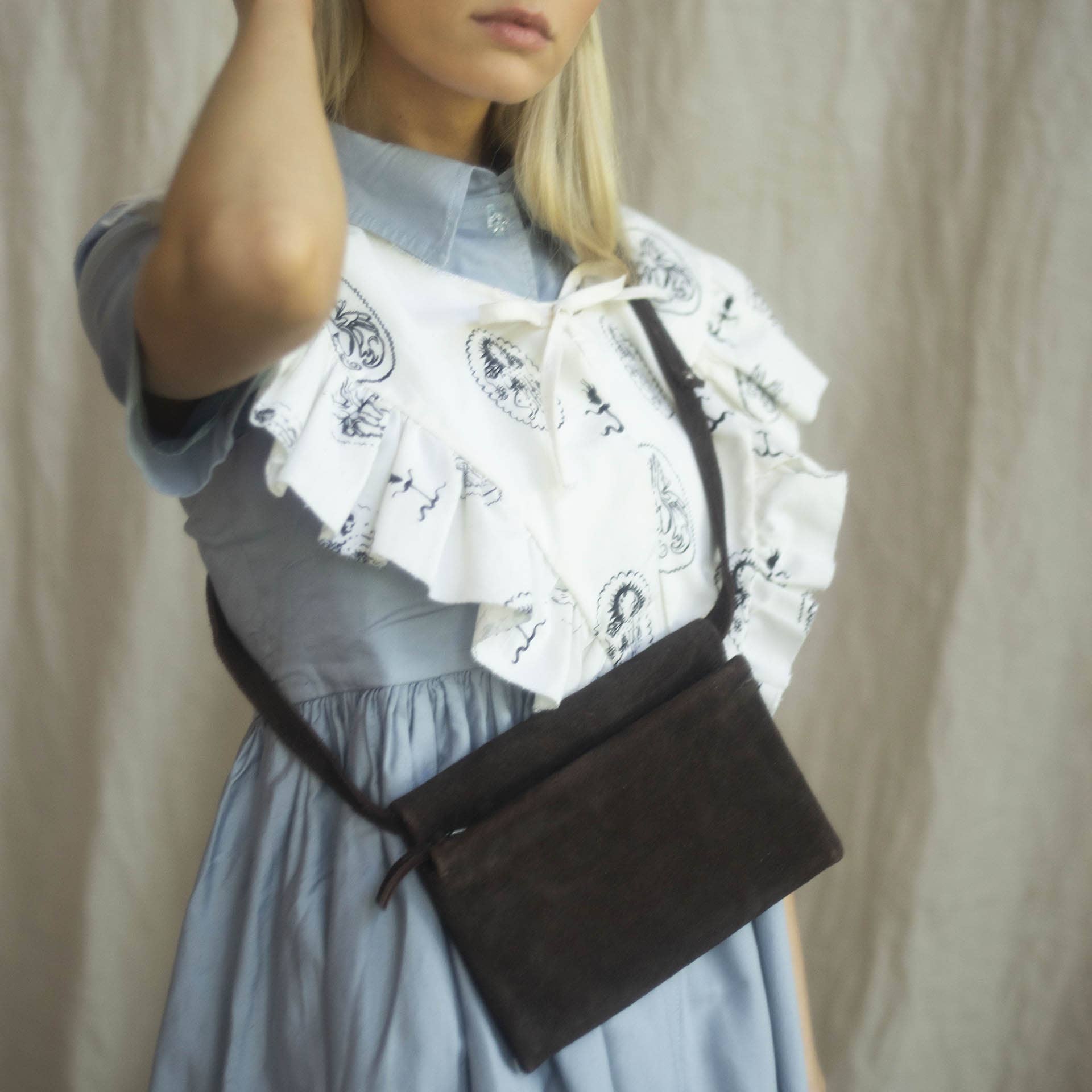 brown Shuk Bag, dark chocolate velvet for wholesale on Faire3