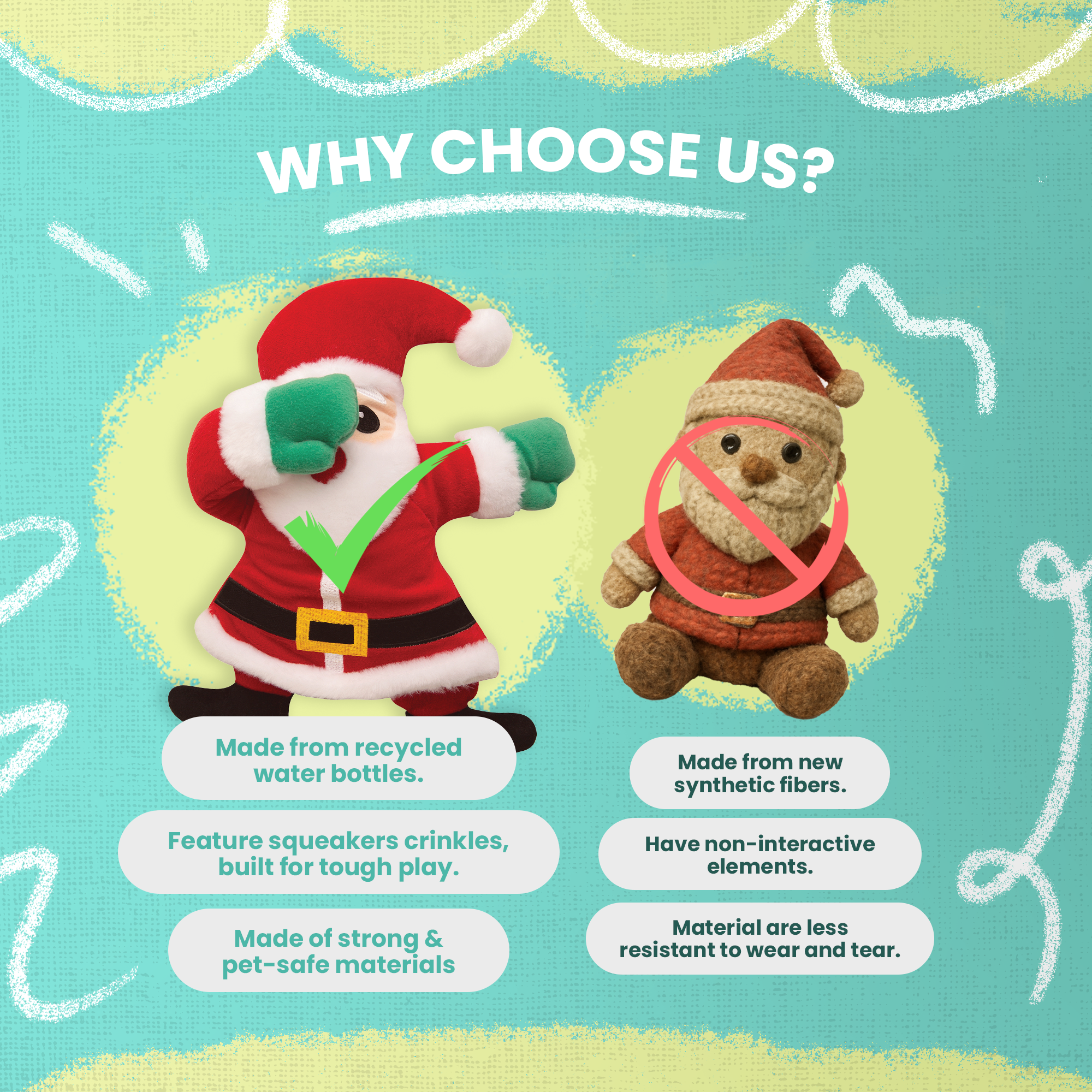 SnugArooz - Wholesale Pet Plush Toy - Dog - Dabbing Santa2