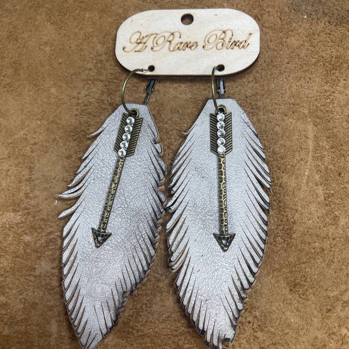 "Follow Your Arrow" Dirty White Earrings for wholesale by A Rare Bird Shop