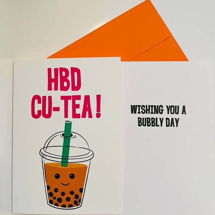 Happy Birthday Cu-Tea! (Bubble Tea) for wholesale by Sunny Marshmallow