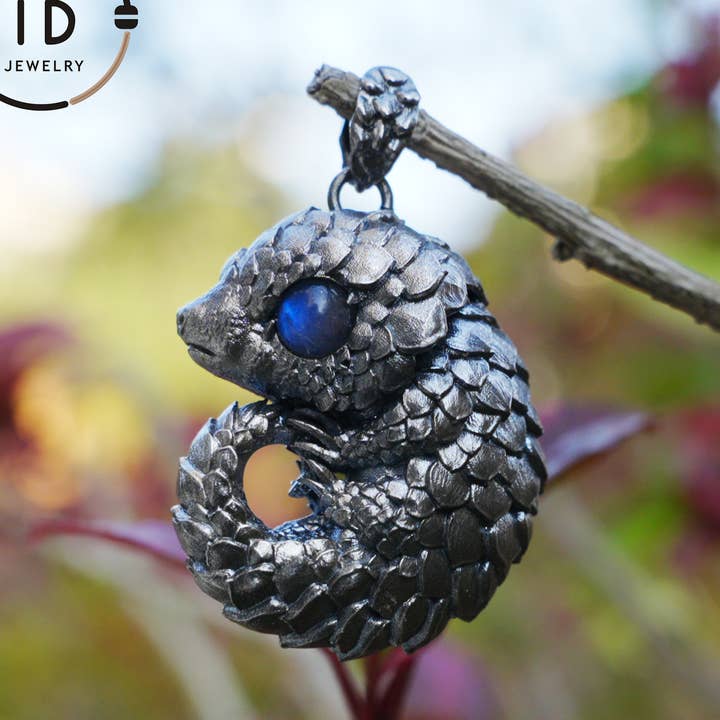 Labradorite Animal Totem Pendant in 925 Sterling Silver in Mystical Fantasy Style as Necklace Charm, Gift for Her Christmas Holidays for wholesale by idjewelry