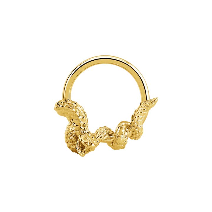 Rattlesnake Seamless Ring – 14K Gold Cup & Divot Design for wholesale by Piercing-zone