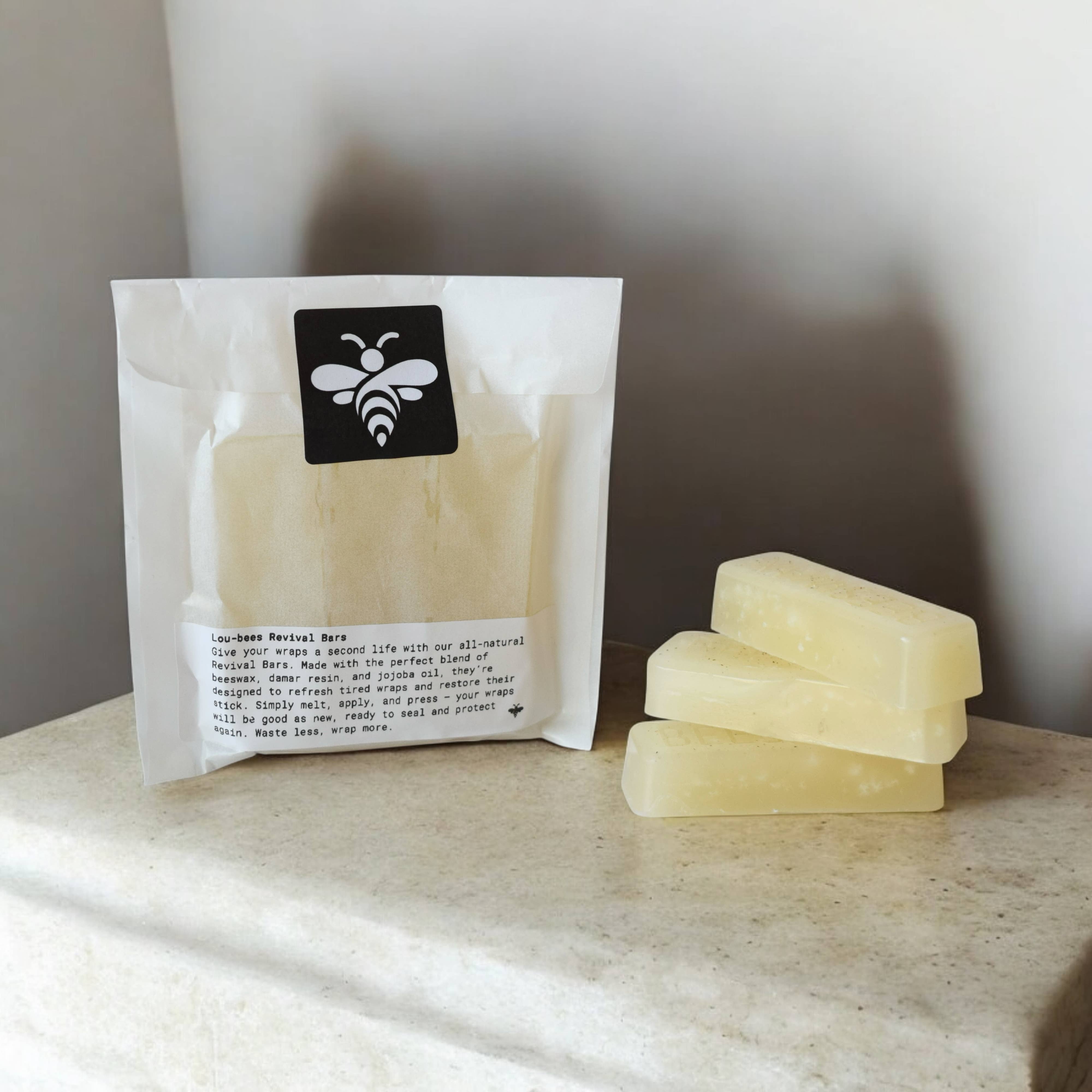 Lou Bees - Venta al por mayor Bolsa/envoltorio de alimentos - Barras Refrescantes para Envolturas de Cera de Abeja – Paquete de 3, Mezcla Ecológica2