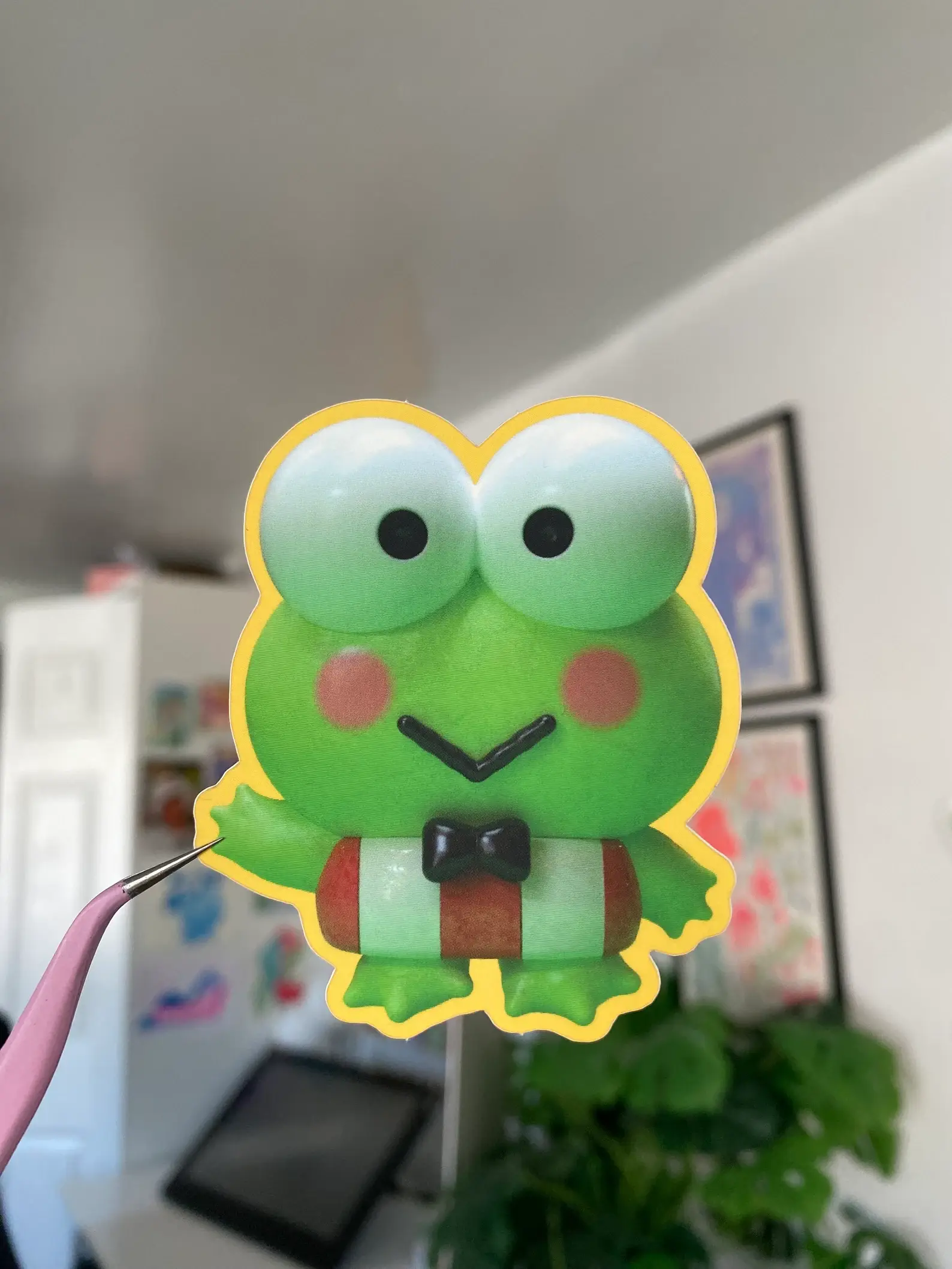 megoogs draws - Wholesale Sticker - Little Green Frog Matte Vinyl Sticker1