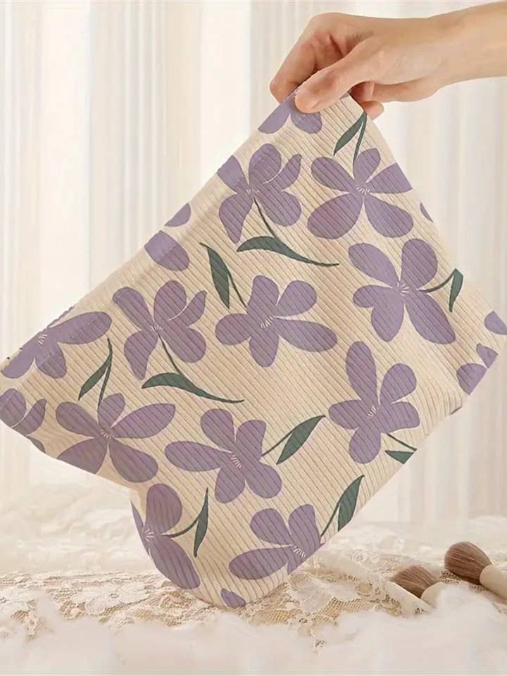 Floral Patterned Corduroy Zipper Storage Bag for wholesale by Wholesalesir