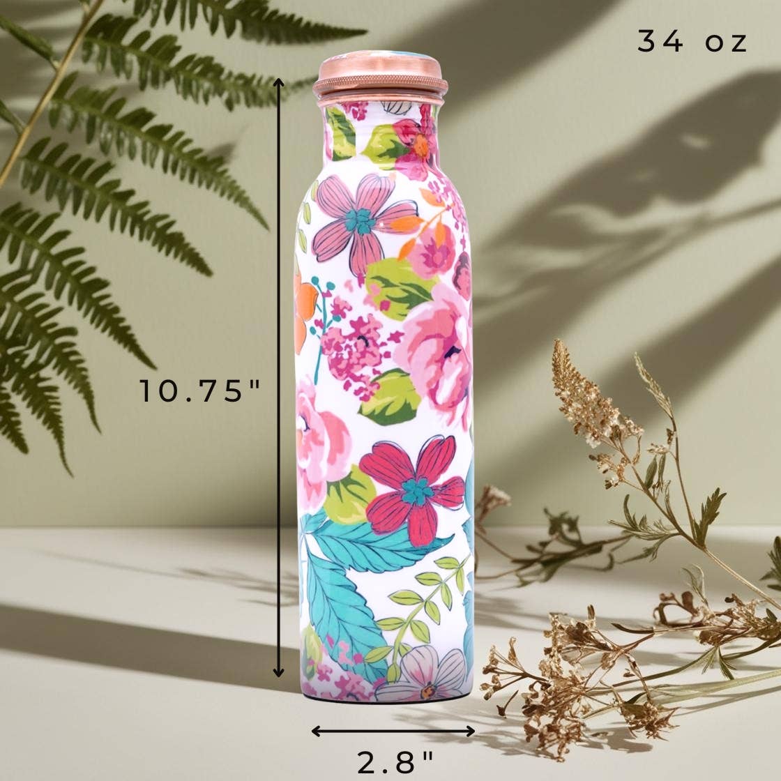 Perilla Home - Wholesale Water Bottle - Flower Copper Bottle (1L)2