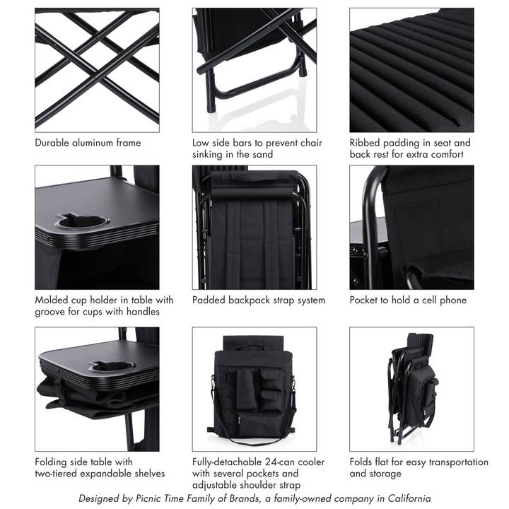 Picnic Time Family of Brands - Wholesale Folding Chair - Fusion Backpack Chair with Cooler7