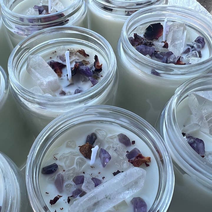 Element Apothecary - Wholesale Pot/gevulde kaars - Just Breathe Clear Quartz Point sojakaars kristal set van 91