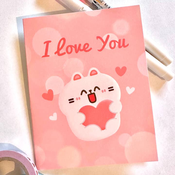 Jag älskar dig hälsningskort för wholesale av Chubbythelittlecat
