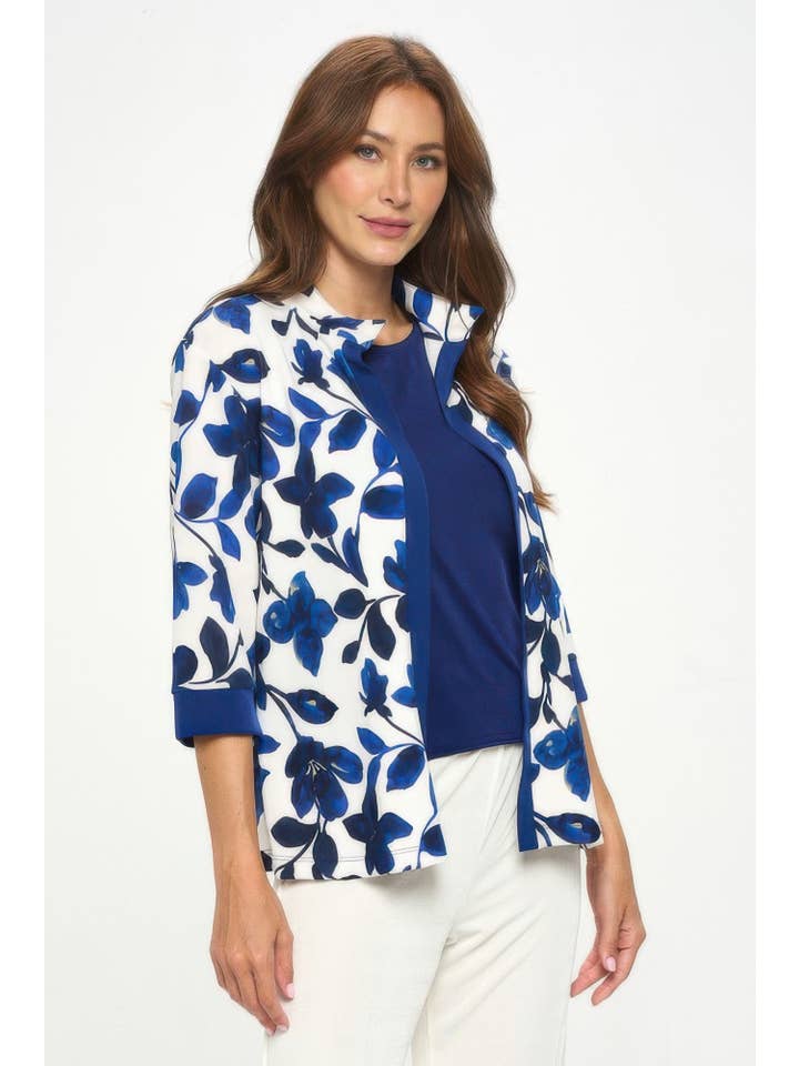 CC Wholesale Clothing - Wholesale Jacket - Women's - Damboru Print Contrast Jacket