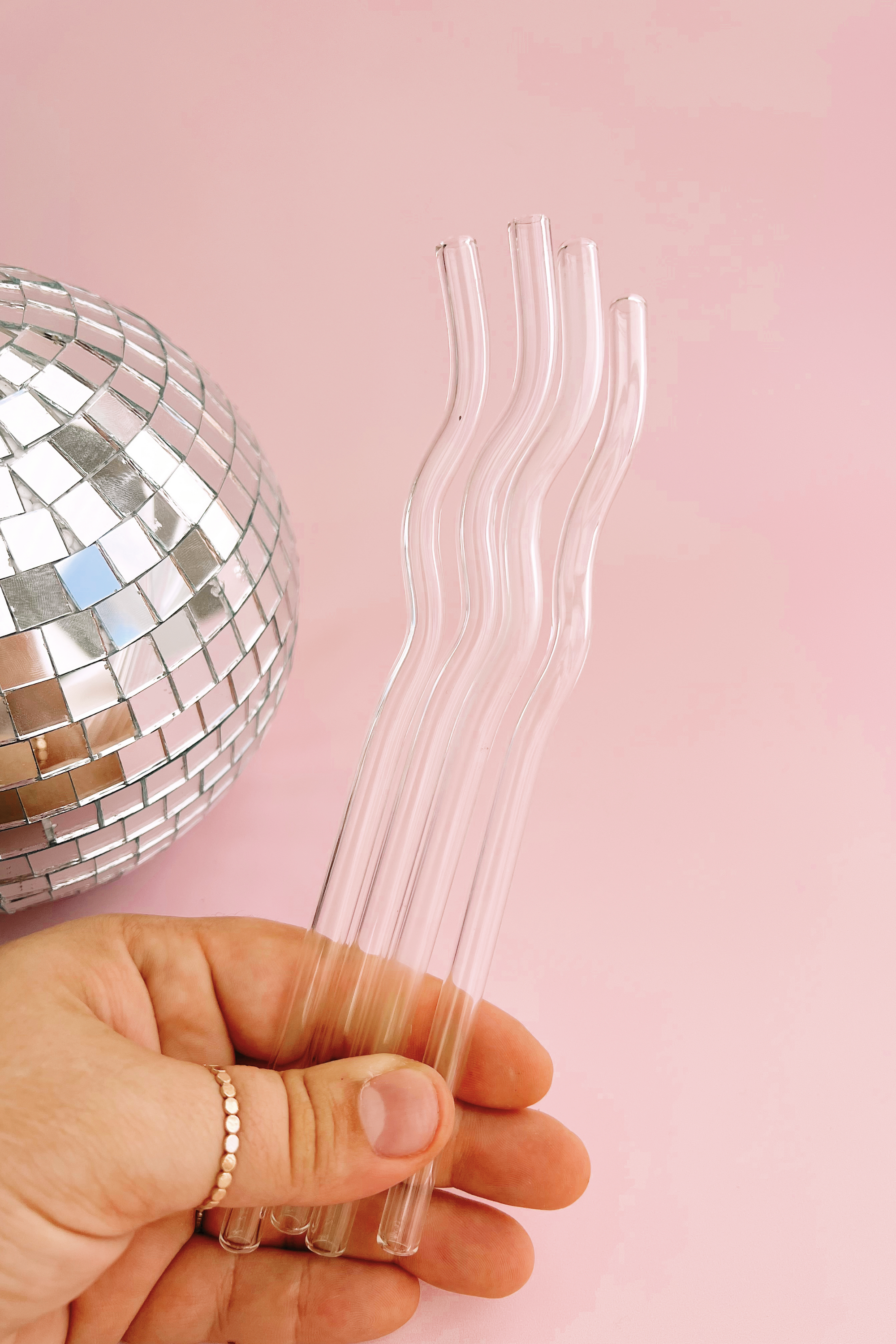 Golden Hour Designs - Vendita all'ingrosso Cannuccia - Cannucce ondulate in vetro, riutilizzabili, colorate, stravaganti, divertenti, da cucina2