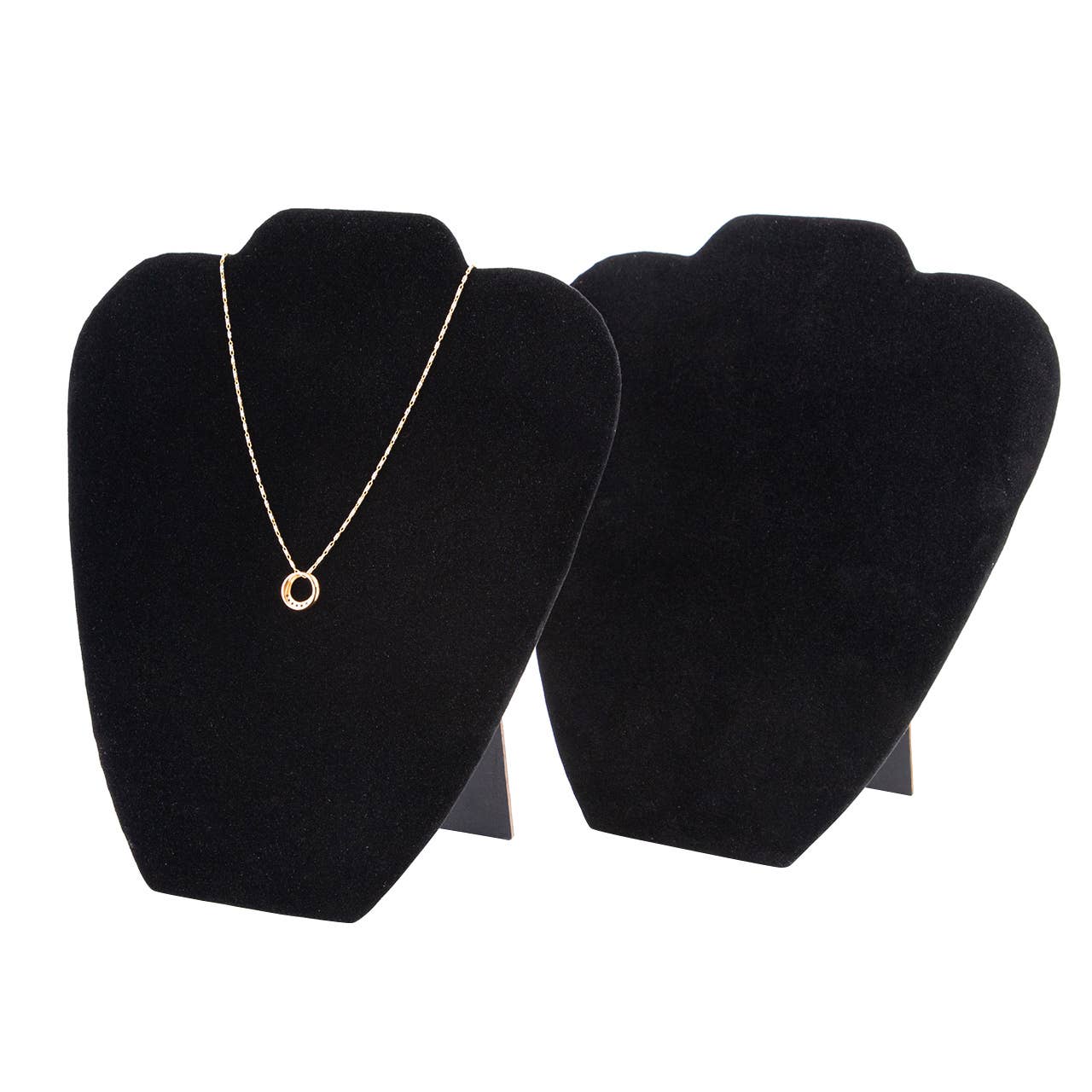 Store Supply Warehouse - Wholesale Jewelry Stand & Display - Black Velvet Necklace Display Easel - 7 1/8"W x 8 3/8"H8