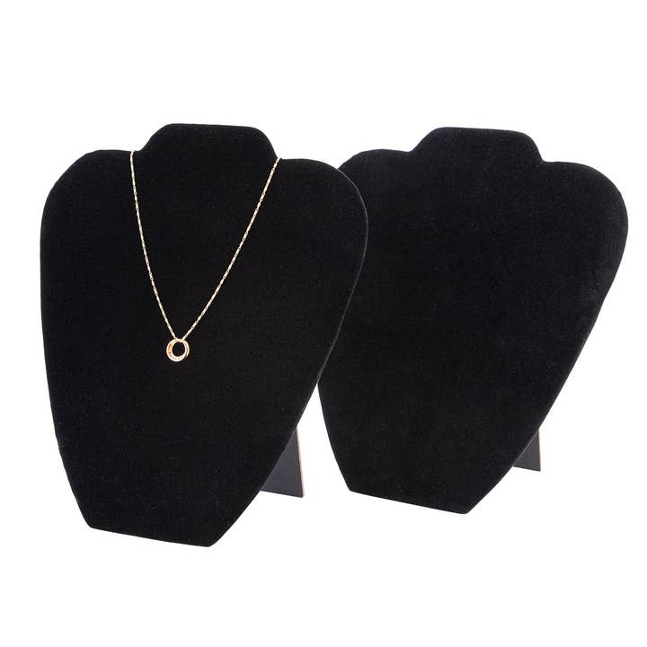 Store Supply Warehouse - Wholesale Jewelry Stand & Display - Black Velvet Necklace Display Easel - 7 1/8"W x 8 3/8"H8