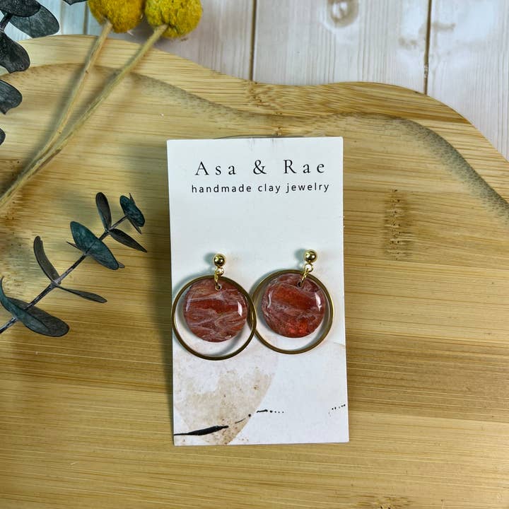 Asa&Rae - Wholesale Dangle Earrings - Gold Ring Circle Dangle6