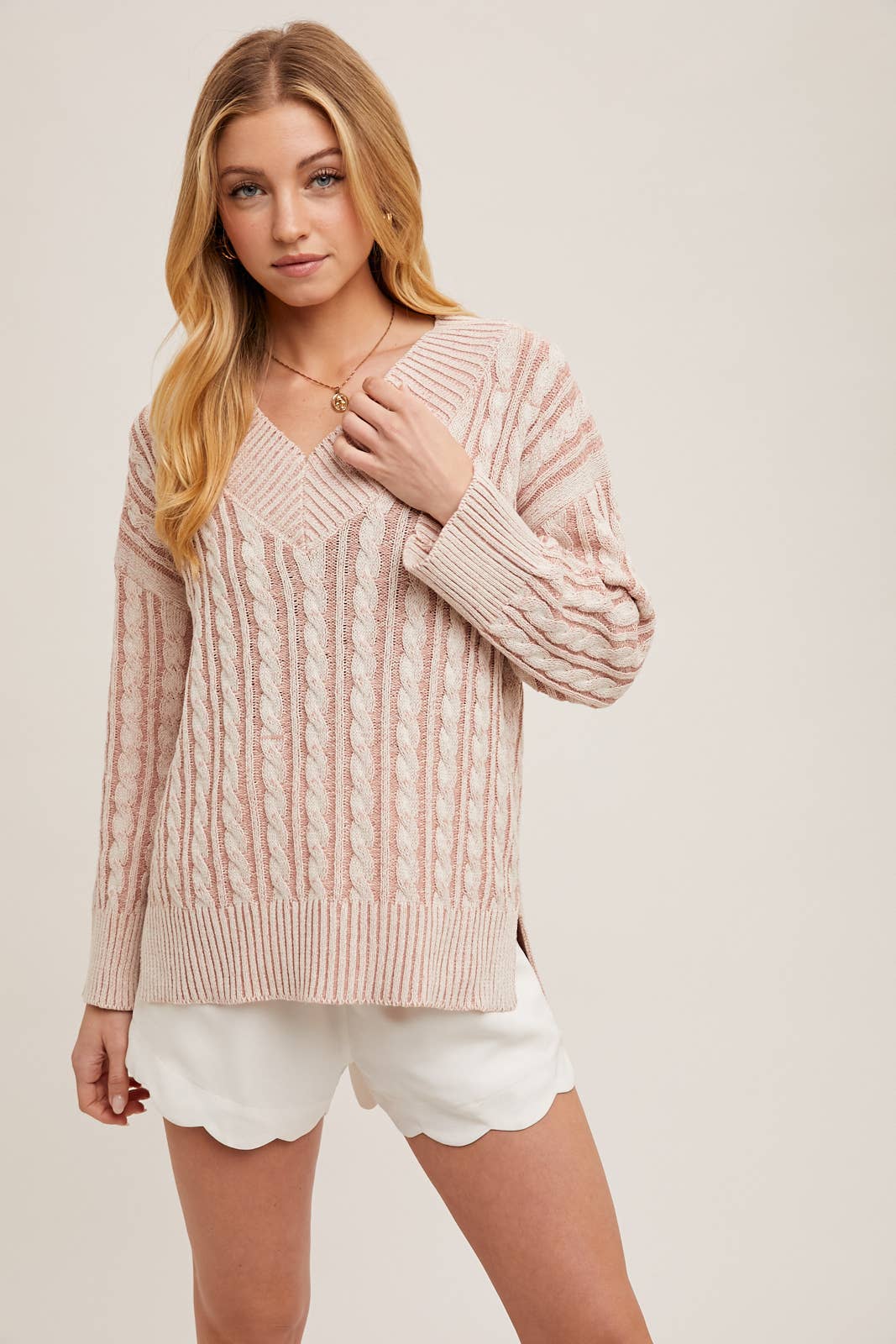 Bluivy - Wholesale Knit Sweater - Women's - V-NECK PASTEL KNIT SWEATER4