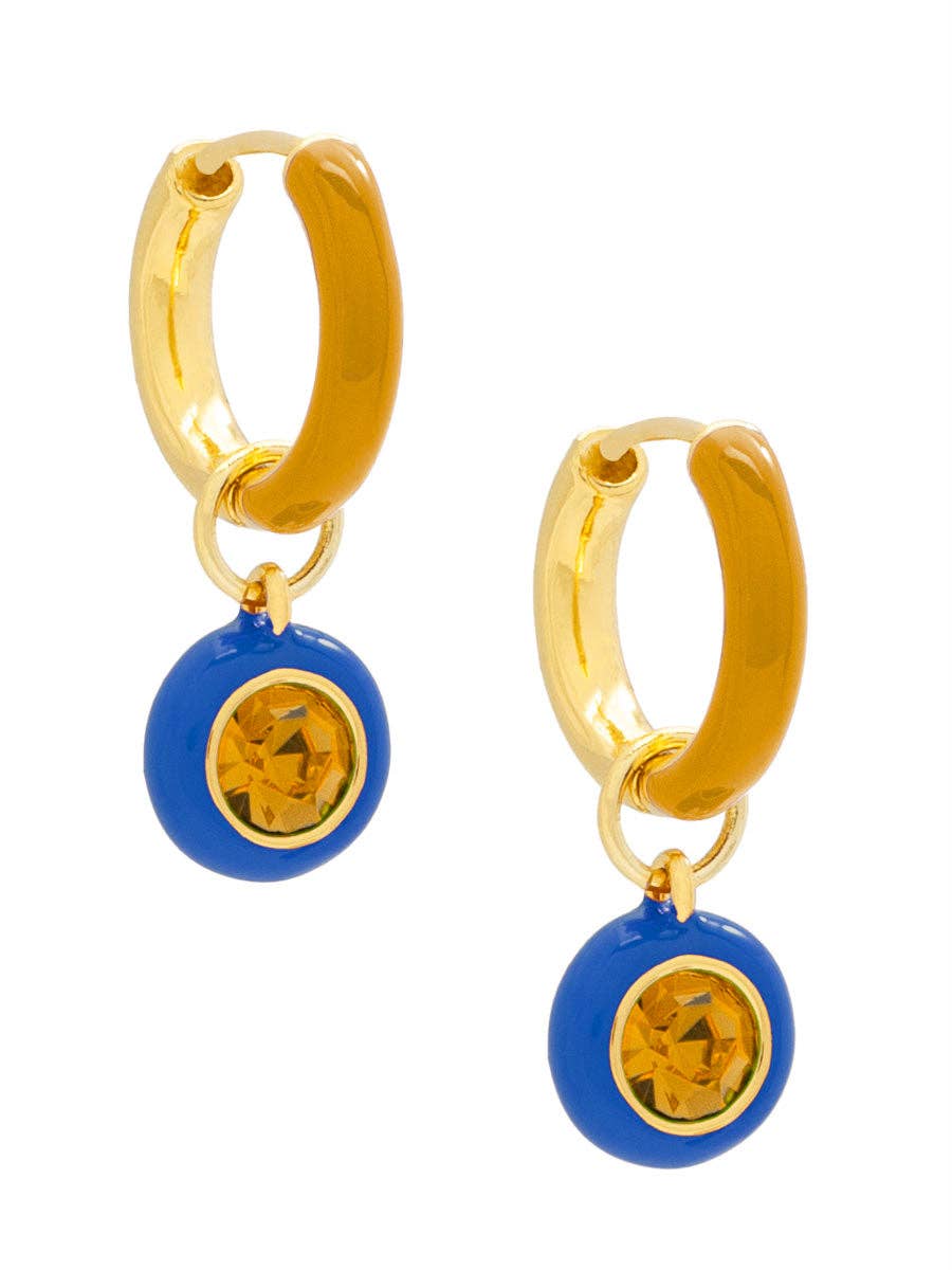 ZENZII Jewelry - Wholesale Dangle Earrings - 2-in-1 Enamel and Crystal Drop Earring