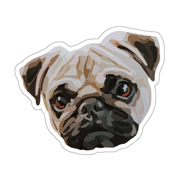 Mops-Hund-Aufkleber für den Großhandel von LivLearnLove