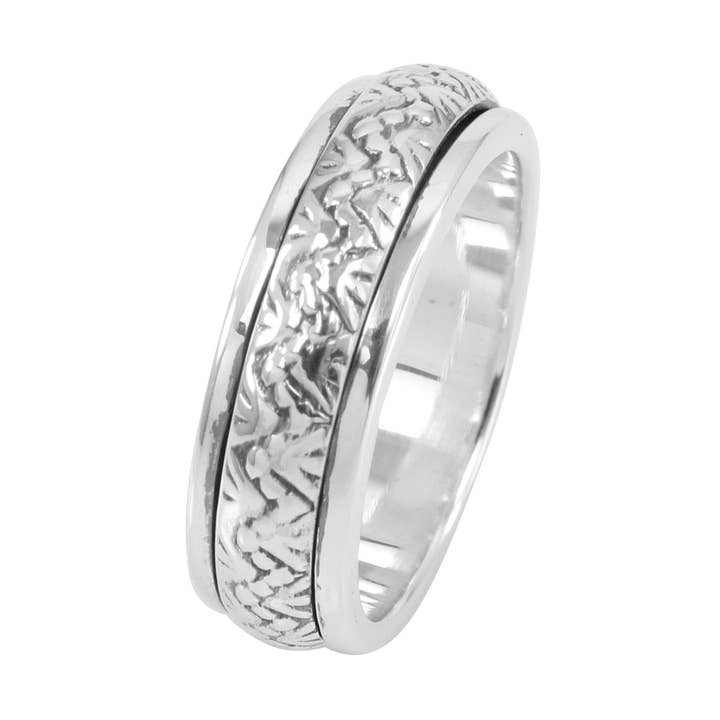Bague Tournante en Argent : Bijou de Méditation & Anti-Stress Fait Main pour la vente par Jay Jools
