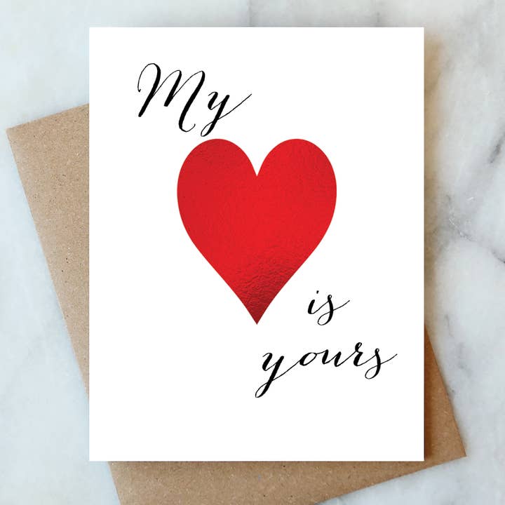 Abigail Jayne Design - Wholesale Valentijdskaartje - Mijn hart is jouw kaart | Valentijn Liefde Vriendschap