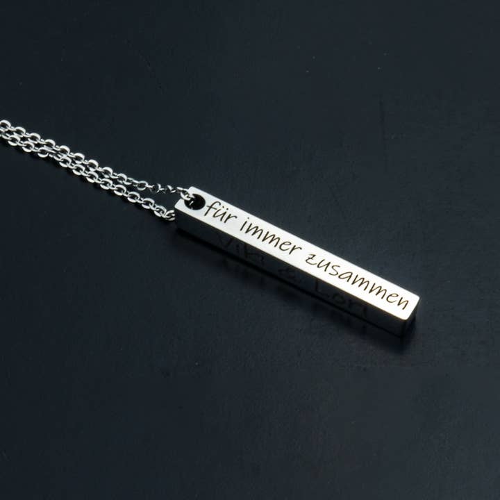 Edelstahl Barrenanhänger personalisiert , Säulenkette mit Gravur für den Großhandel von Tierluxe