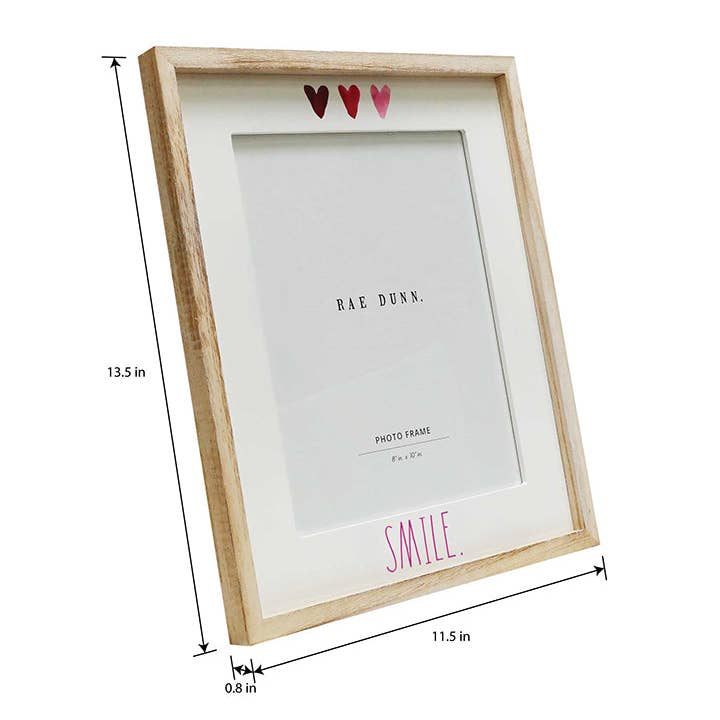 DesignStyles Home - Wholesale Picture Frame - Rae Dunn "Smile" 8x10 Wooden Picture Frame