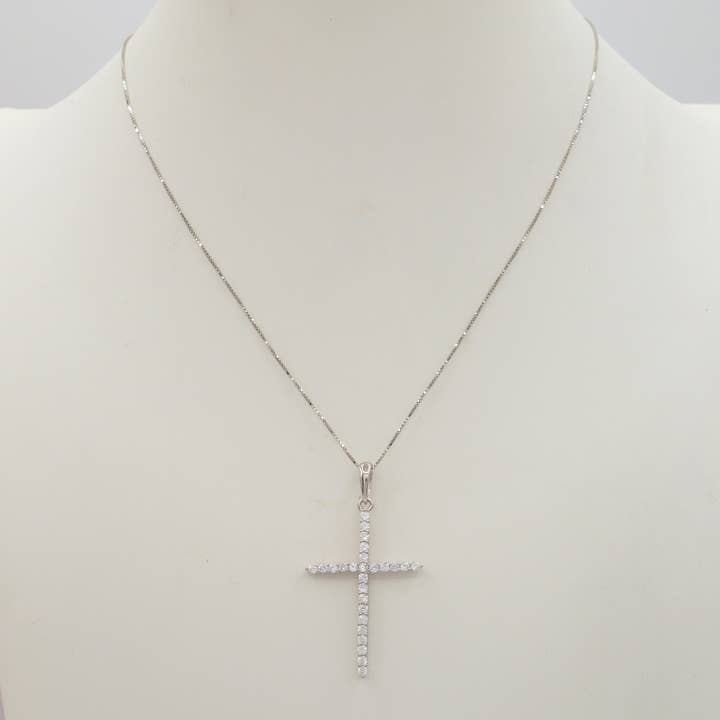 Daemon srls - Wholesale Pendant/Charm Necklace - CROSS ~ ARGENTO 925 ~ Collana con pendente croce in cubic zirconia3
