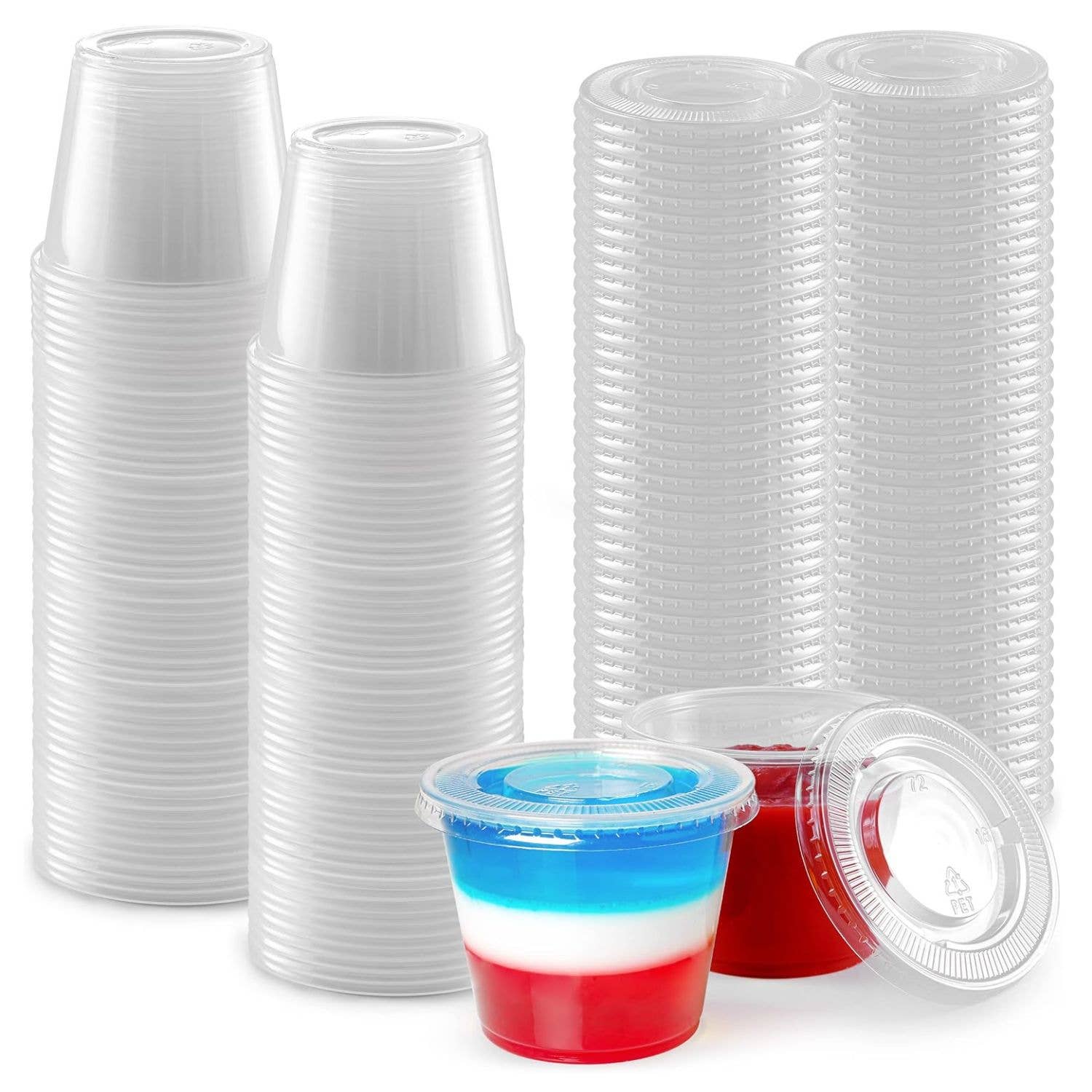 Zulay Kitchen - Vente Boîtes de conservation - Gobelets à shot Jello transparents avec couvercles - Gobelet en plastique1