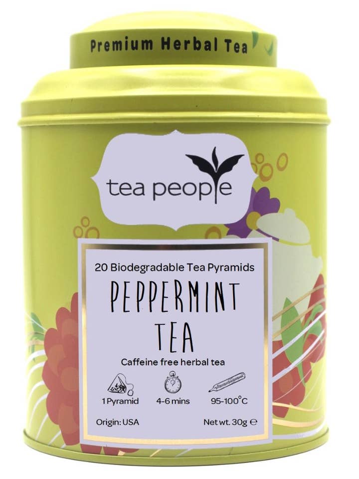 Peppermint Tea - 20 Pyramid Tin Caddy for wholesale by Tea People