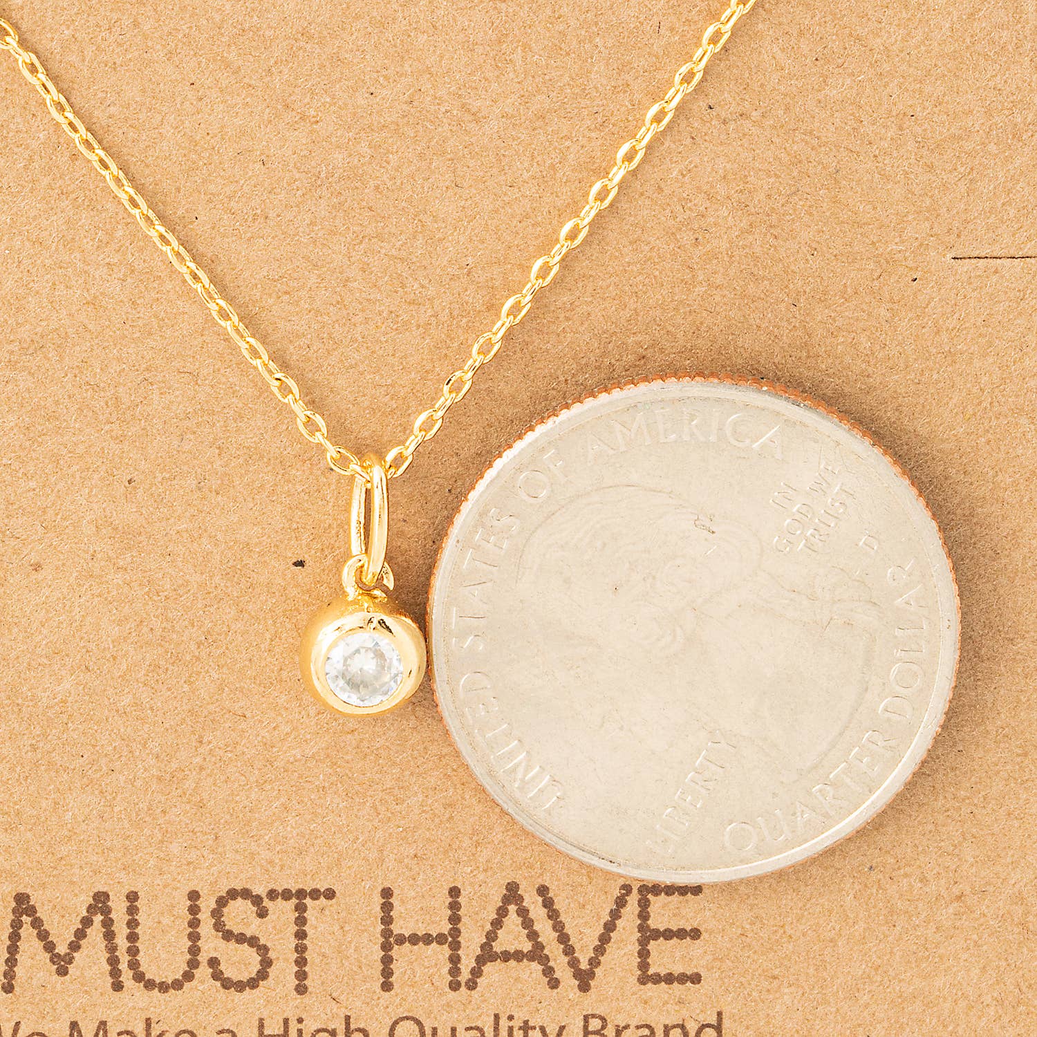 Fame Accessories - Wholesale Pendant/Charm Necklace - Dainty Gem Drop Necklace3