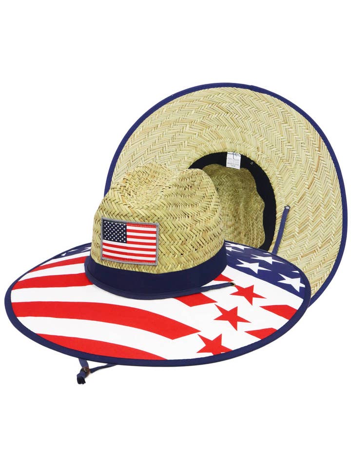 American Flag Over Brim Print Lifeguard Hat for wholesale by Cap Zone