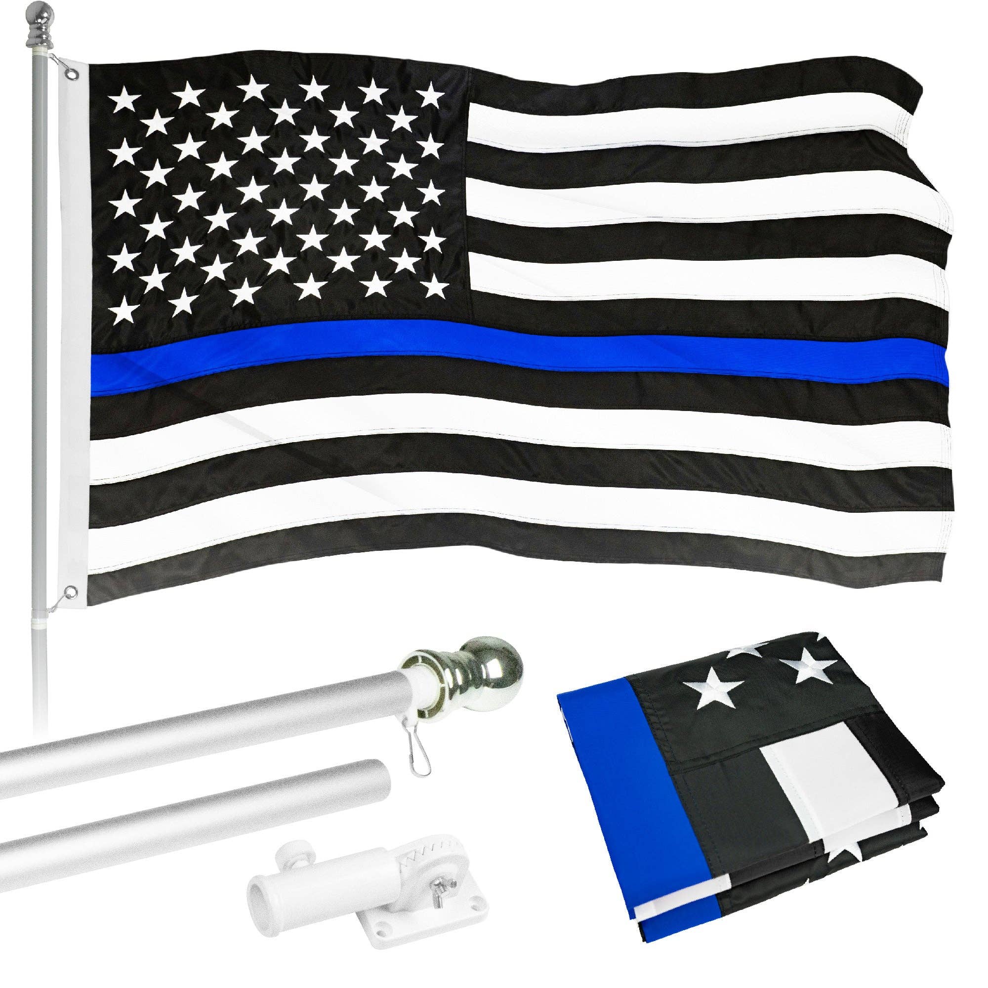 Wholesale Lot of 12 Police Thin Blue Line 4"x6" Desk Table Flag 