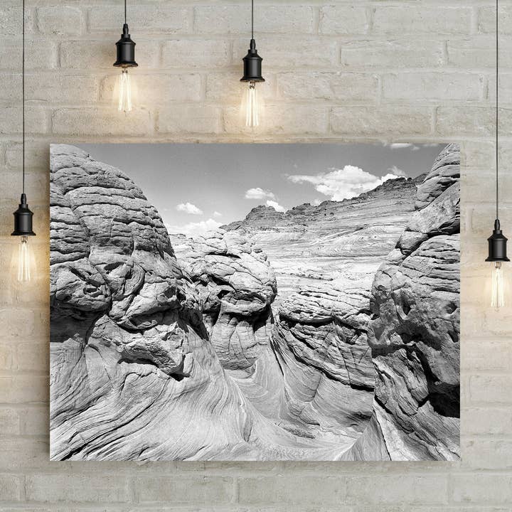 Black and White Desert Photography, Film Photo, The Wave Arizona for wholesale by lostkatphoto