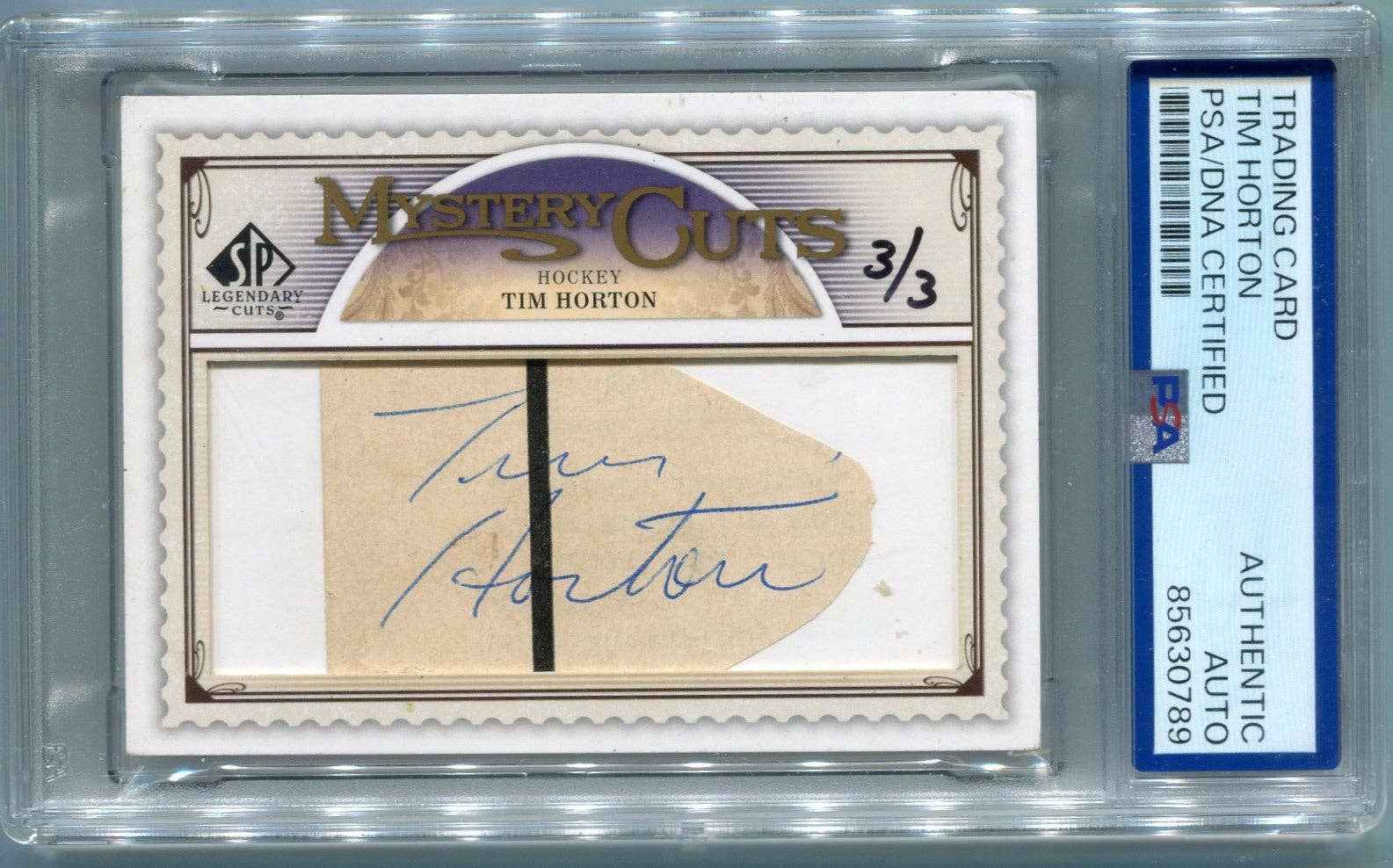 Hollywood Collectibles - Wholesale Sporting Accessories - Tim Horton 2009 Upper Deck Legendary Cuts Mystery Cuts AUTO Card #LC-MC 3/3 PSA/DNA Certified