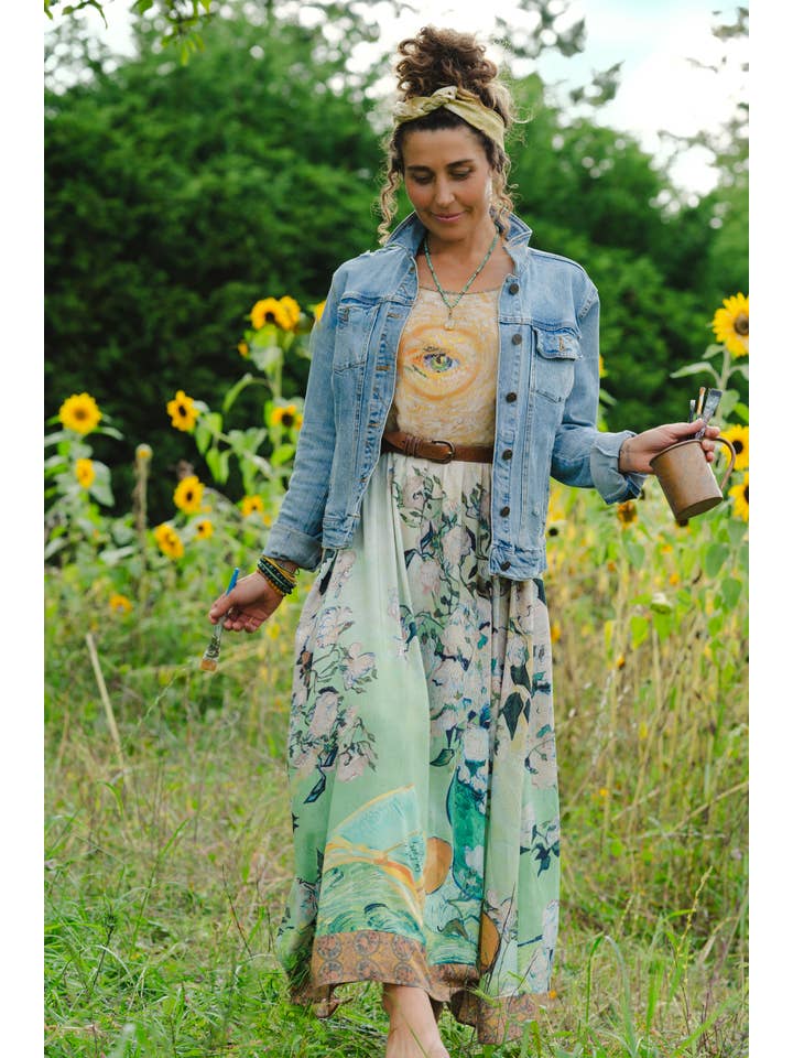 Market of Stars (USA) - Wholesale Dress - Women's - I Paint My Dream Van Gogh Bohéme Long Maxi Slip Dress5