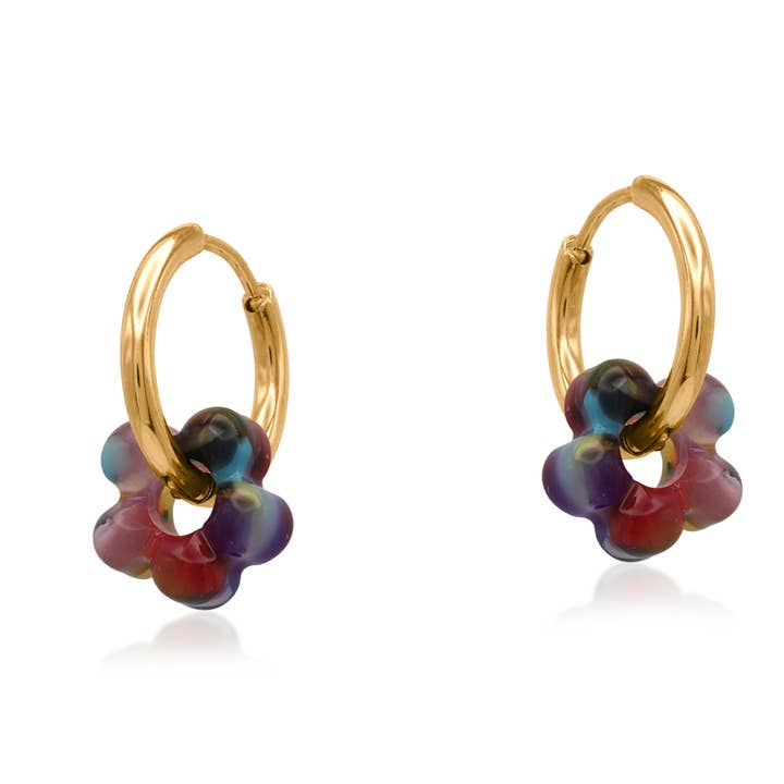 Sophia Petite Resin Huggies Earrings for wholesale by Big Metal London