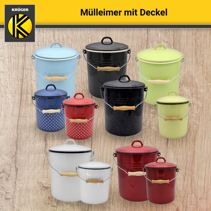 Karl Krüger – Engroshandel Skraldespand – Karl Krüger Italia emalje skraldespand, 5 liter