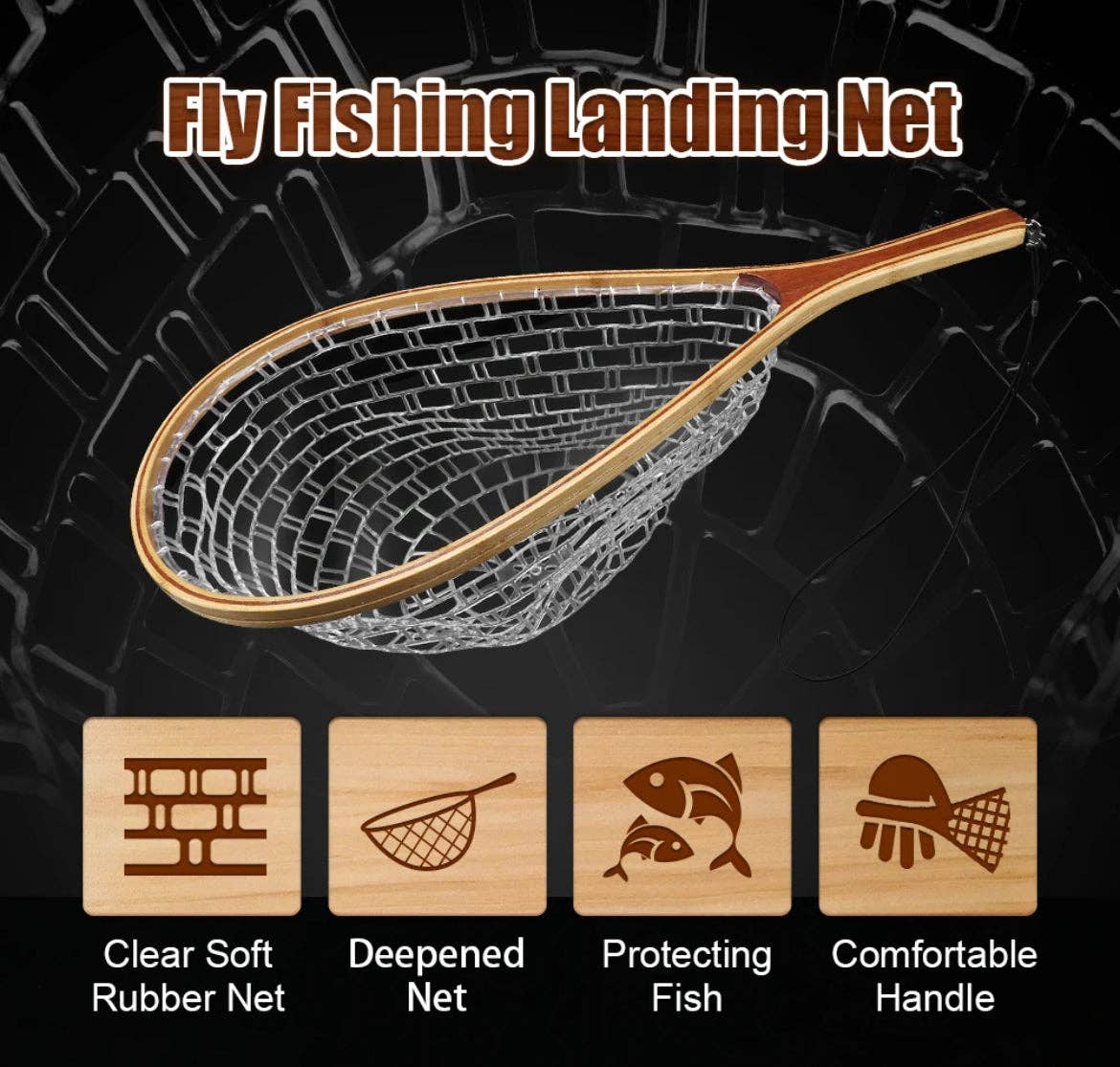 Lighthouse Dwellers - Wholesale Sporting Accessories - Wooden Handheld Fly Fishing Net3