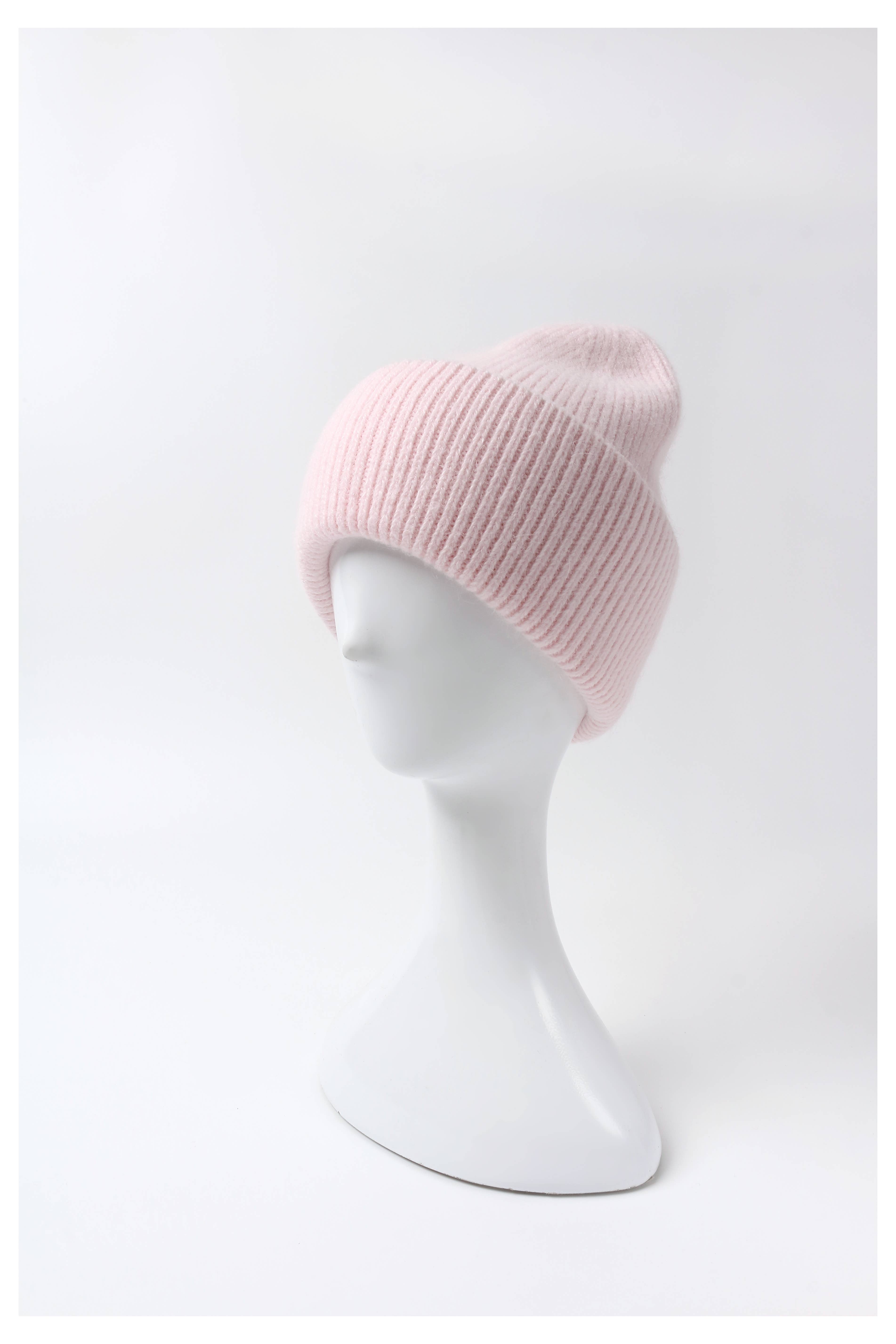 Angora Beanie Hat - Pink for wholesale on Faire