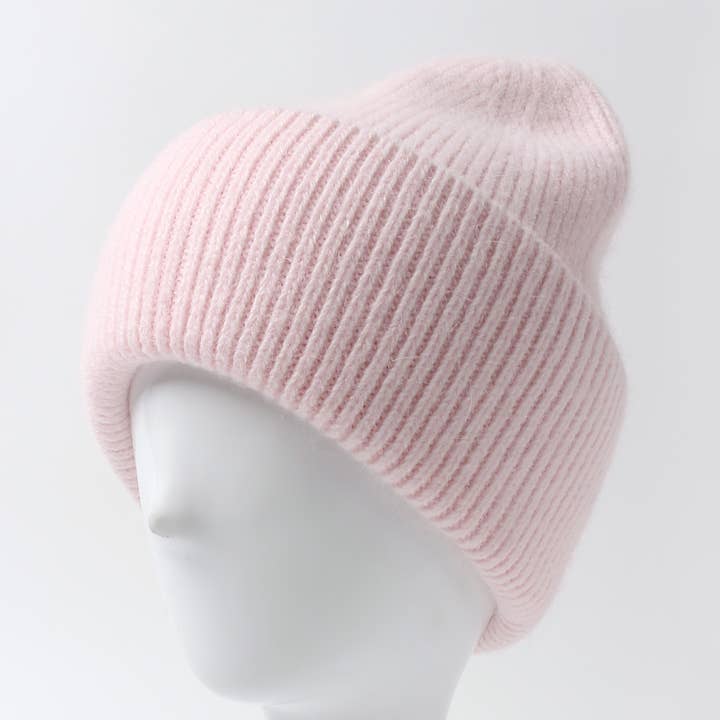 Angora Beanie Hat - Pink for wholesale on Faire0