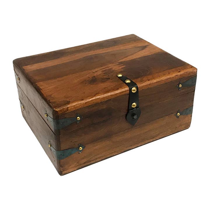 Madison Bay Co. - Historical Home Decor Reproductions - Wholesale Decorative Box - 11" Colonial Distressed Traveling Writing Chest