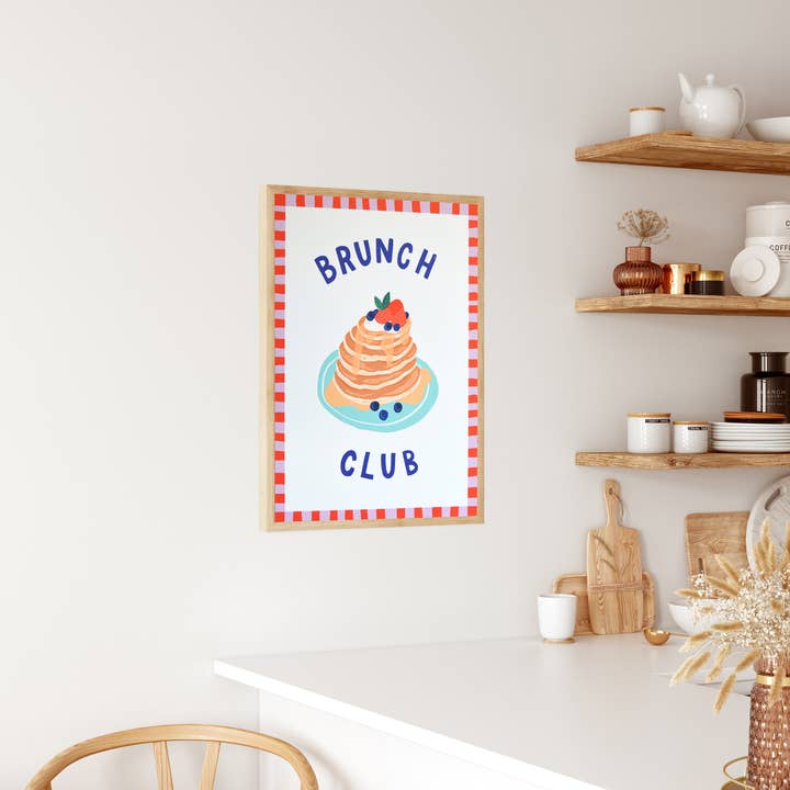 Brunch Club Art Print: Pancakes for wholesale by Laura Barnes Wholesale Ltd