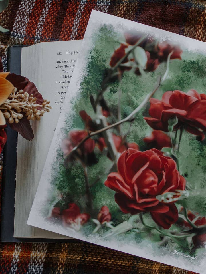 Rose Oil Painting Print for wholesale by RusticPagesCo