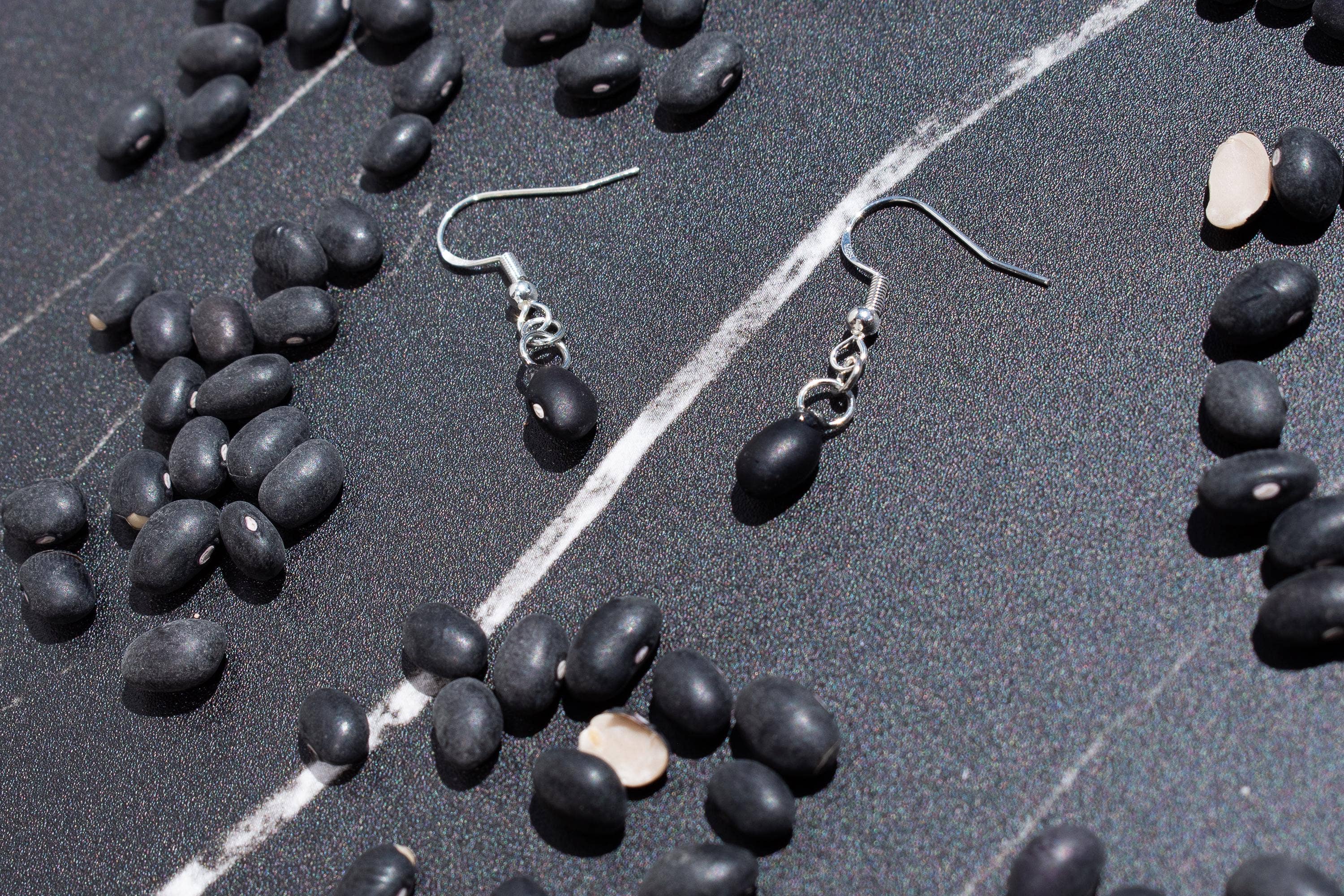 Shutterhaus - Wholesale Dangle Earrings - Organic Dried Black Bean Hypoallergenic Earrings #26