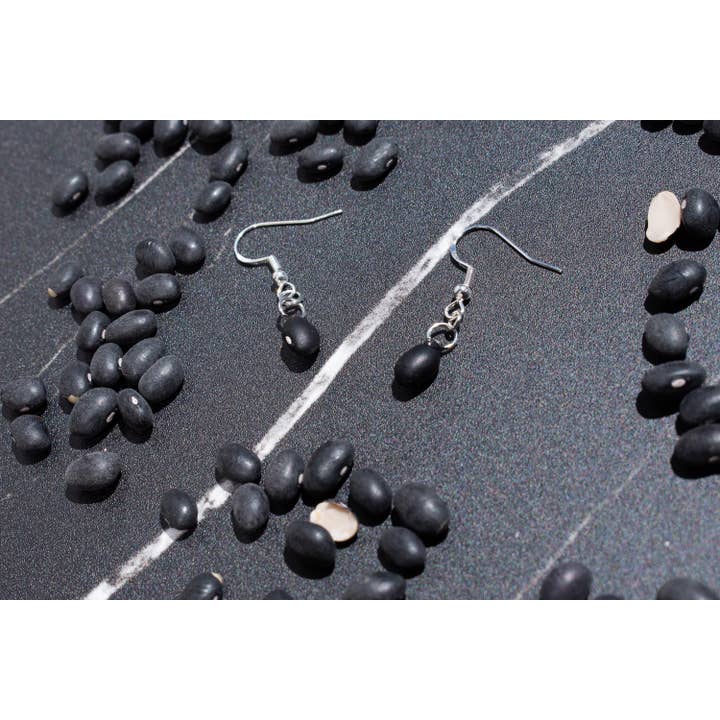 Shutterhaus - Wholesale Dangle Earrings - Organic Dried Black Bean Hypoallergenic Earrings #26