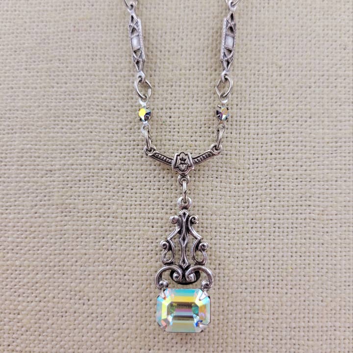 Austrian Crystal Pendant Necklace N428-SP for wholesale by Sadie Green's Jewelry